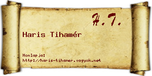 Haris Tihamér névjegykártya